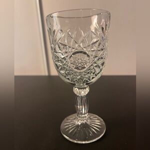 Replacement 1970s Libbey Hobstar Clear Glass Starburst Wine Water Goblet